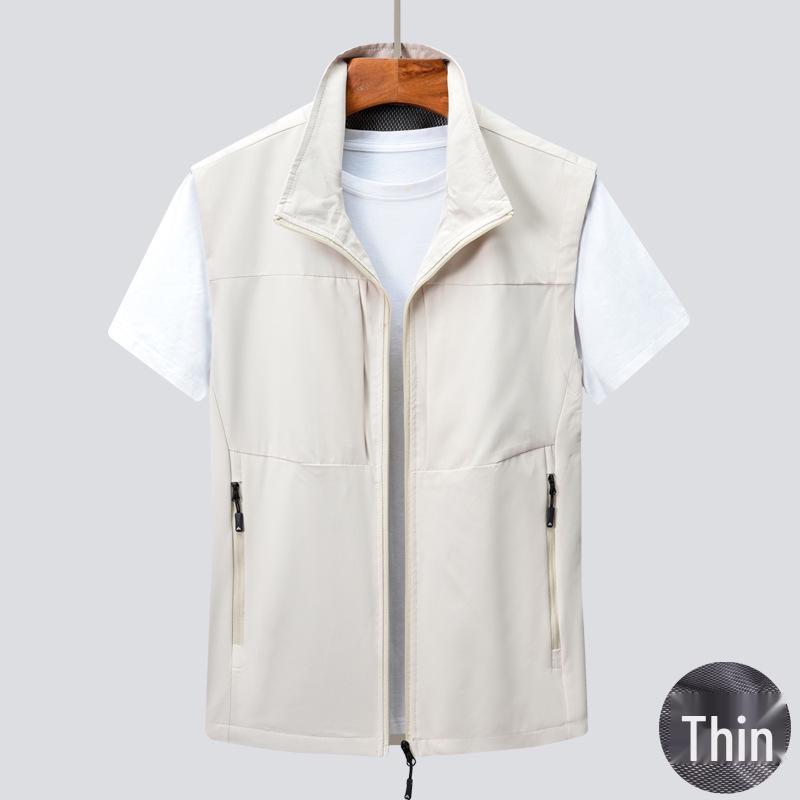 Men's Plus Size 2026 Summer Outdoor Thin Mesh Vest with Multi-Pockets