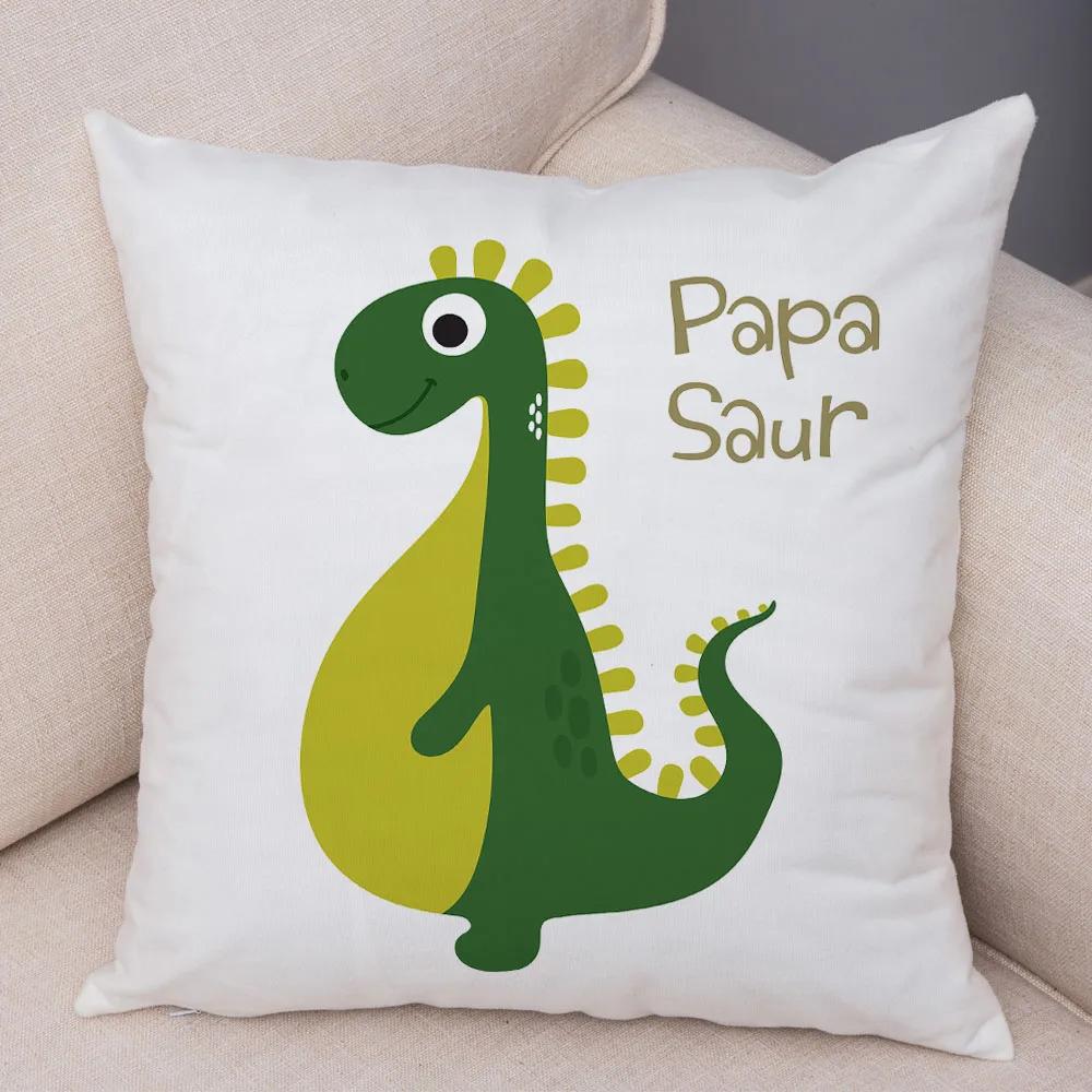 Niedlicher Jurassic Dinosaurier Kissenbezug Dekorative Cartoon Tier Kissenhülle Kinderzimmer Sofa