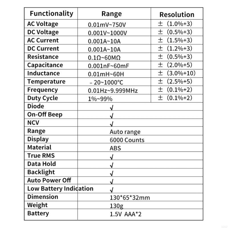 Kompaktes & Genaues Induktivitäts-Multimeter Tragbares Multimeter 60H Messung A0KF