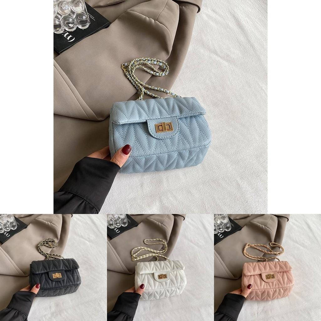 Stylish Summer Fashion Shoulder Bag For Women With Trendy Chain Strap In Black White Pink And Blue Colors