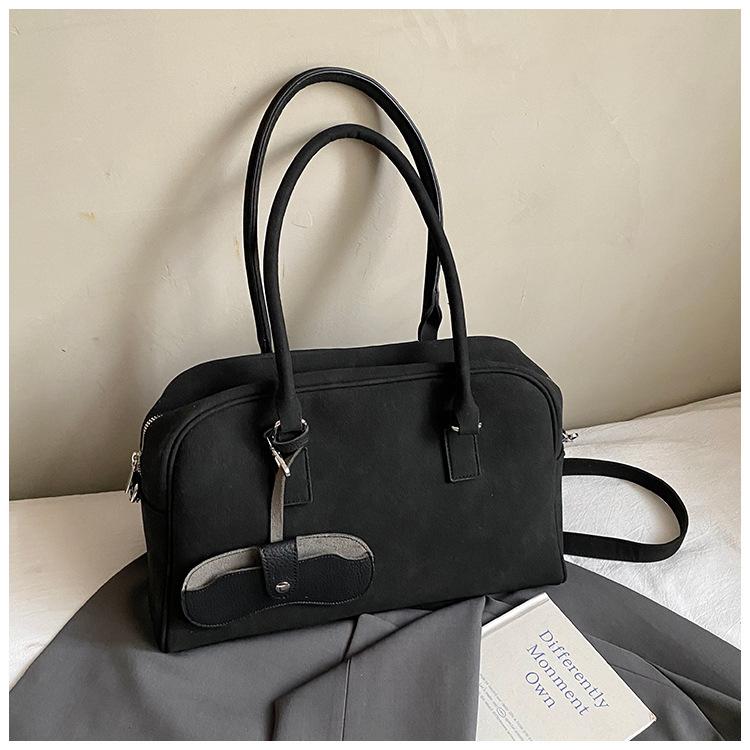 Torba Retro Matowa o Dużej Pojemności, Modna Torba Jednoramienna do Dojazdów do Pracy, Torba Boston Pod Pachę