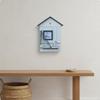 House Shaped Key Storage Box Rustic Finish Wall Mounted Space Saving for Entryway,