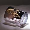 Edo Kiriko Colored Crystal Glass Tumbler Cutting Gold Horse Design For Whiskey And Iced Beverages