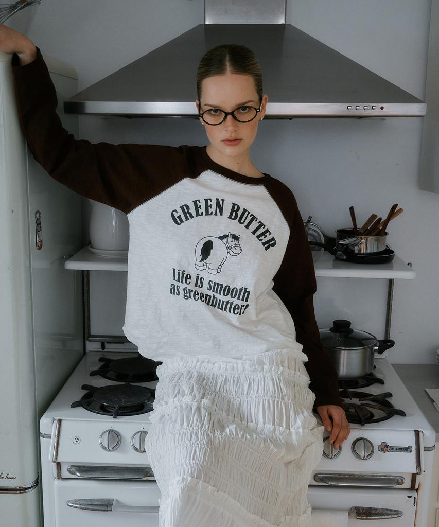 GREENBUTTER Slub Raglan Tee (Chocolate)