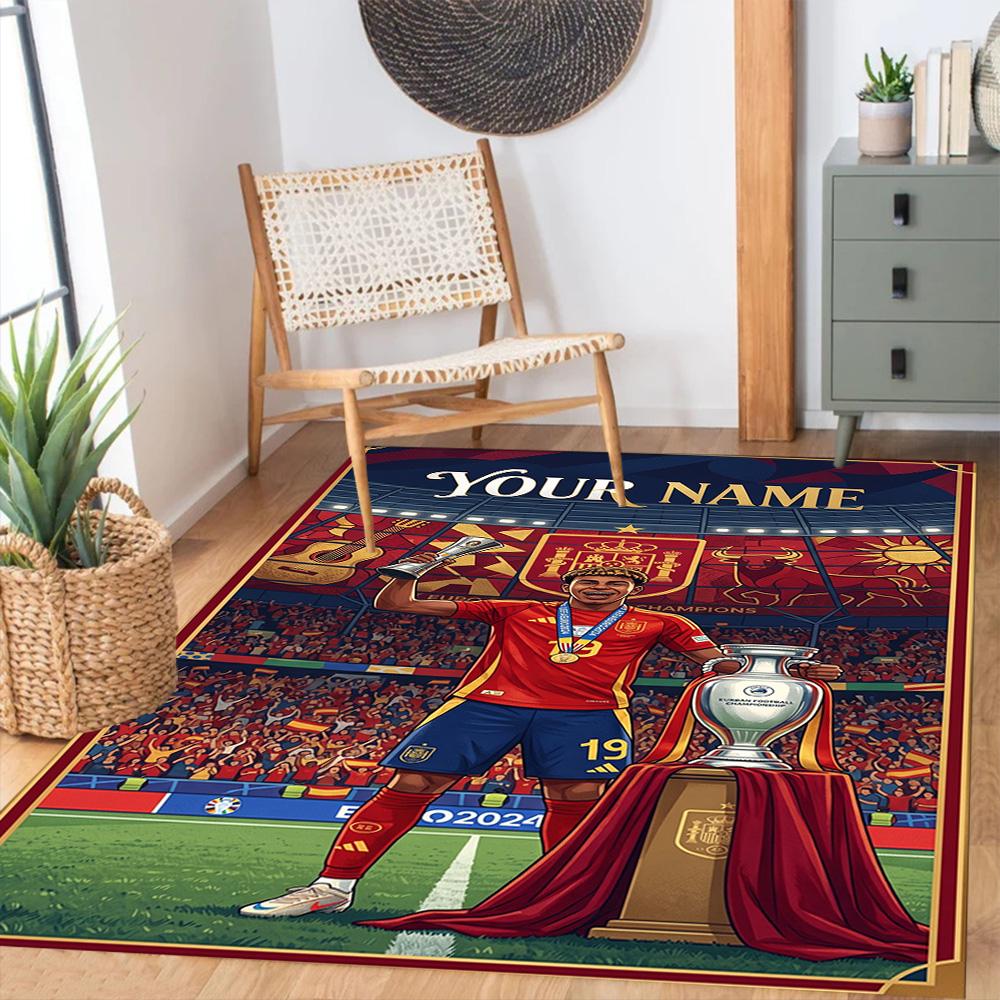 Lamin Yamal Customizable Name Area Rug Perfect For Entryway Balcony Hallway Outdoor Antislip Carpet Anime Office Decor Spiritual Gift