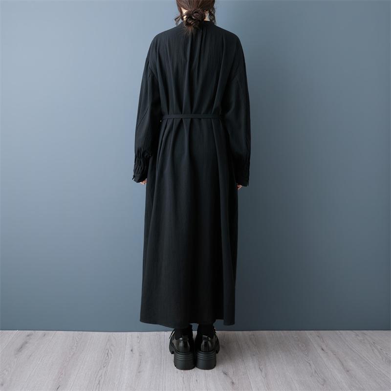 Long sleeve plus size vintage black new in dresses for women casual loose spring autumn dress