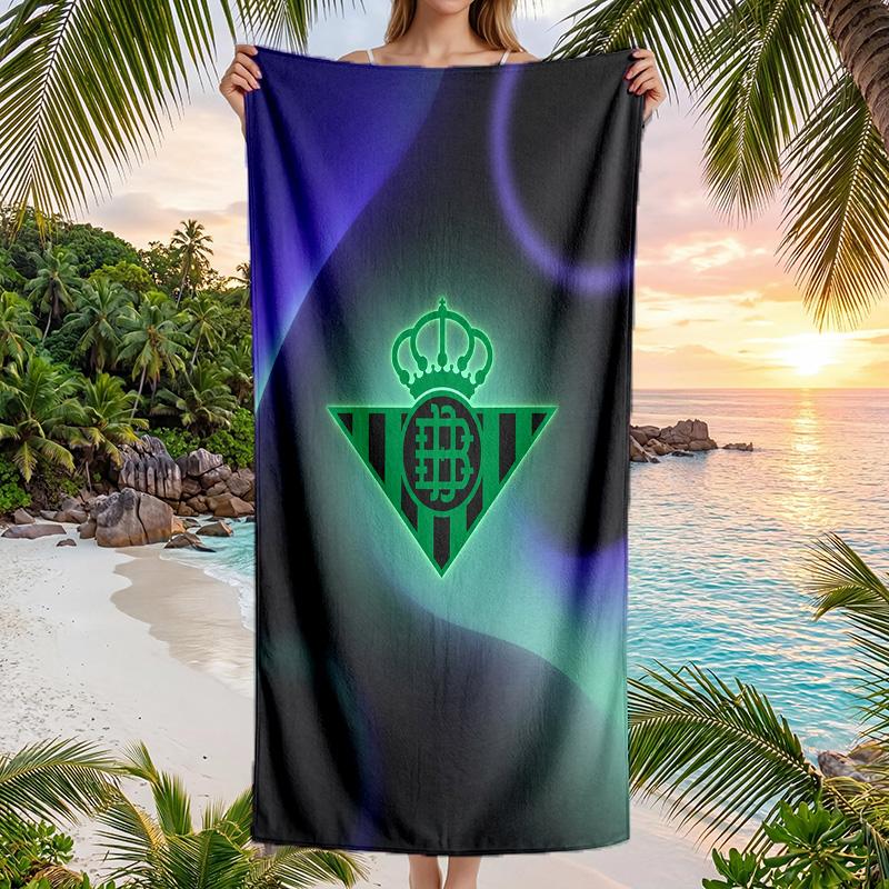 Real Betis Football Beach Towel Soft Microfiber Summer Towel Quick Dry Absorbent Towel for Beach Swimming Pool Travel