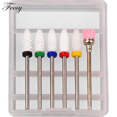 6PCS Fraise Pour Manucure Set Embouts de Fraiseuse à Ongles Fraiseuse Accessoires Machine Manucure Fraises pour Retirer le Vernis Gel