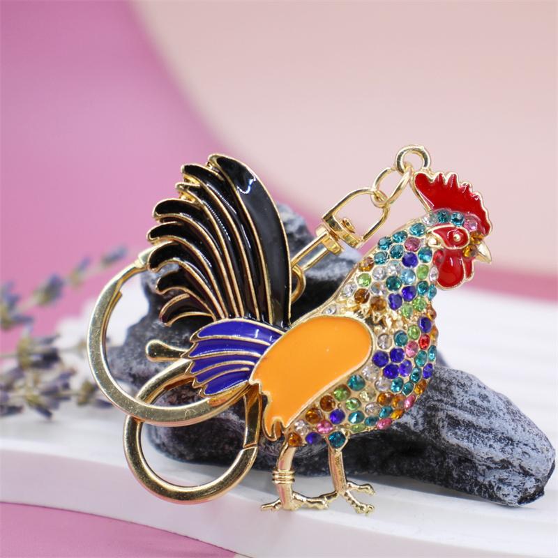 Rhinestone Flamingo Keychain Flamingo Pendant Keychain Rhinestone Crystal Keyring Car Key Chain Key Holder Handbag Purse Charm
