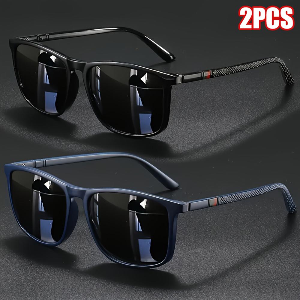 2pcs Luxury Square Vintage Polarized Cycling Sunglasses UV400 Men Women Fashion Eyewear Travel Driving Fishing Sun Glasses