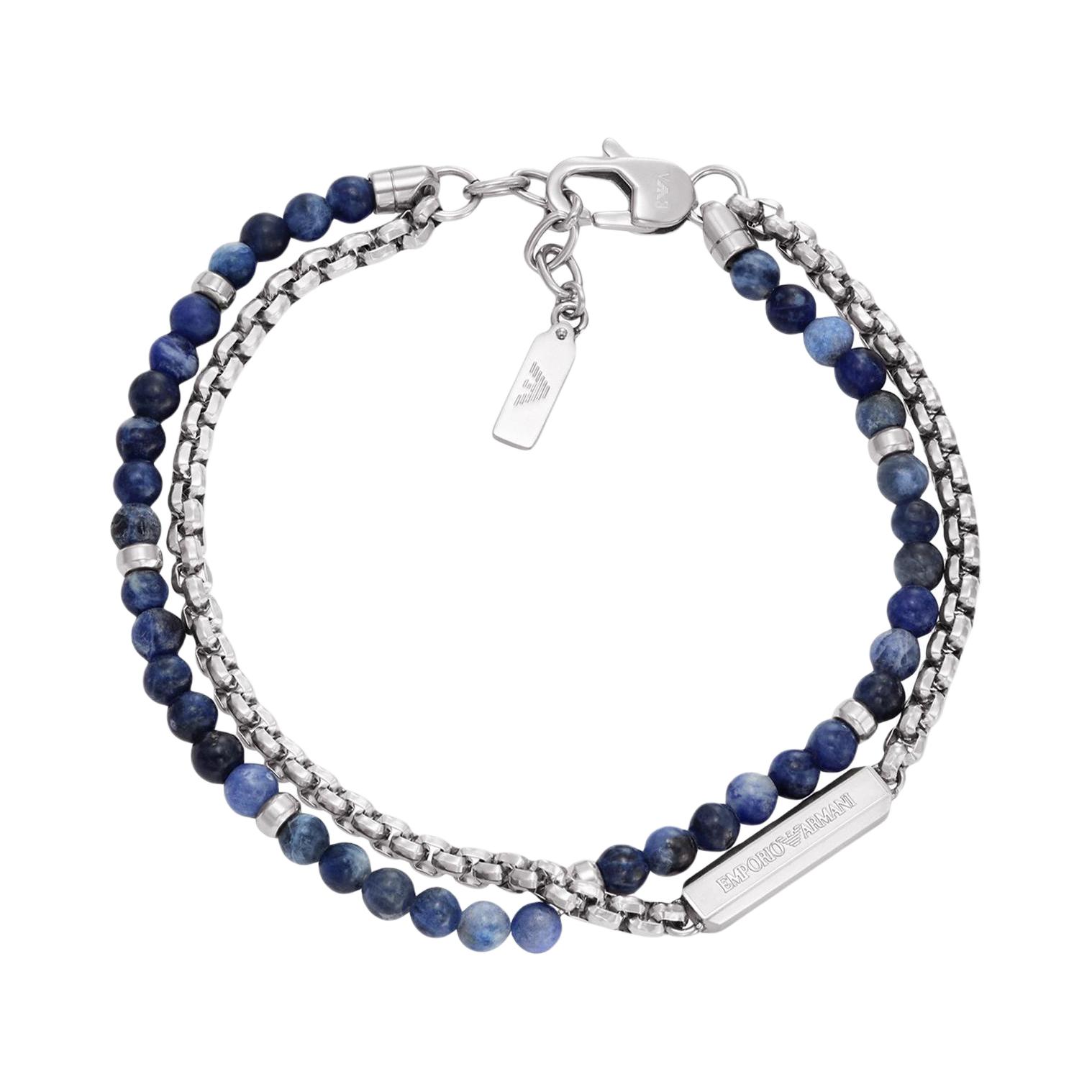 Emporio Armani Layered Fashion Design Bracelet Men Bracelet Silver Blue EGS3323040_NLP Shopping Bag