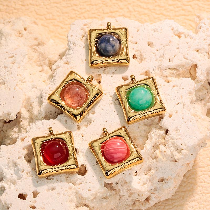 Multicolor Natural Tiger Eye Stone 18k Gold-Plated Necklace & Earrings Accessories