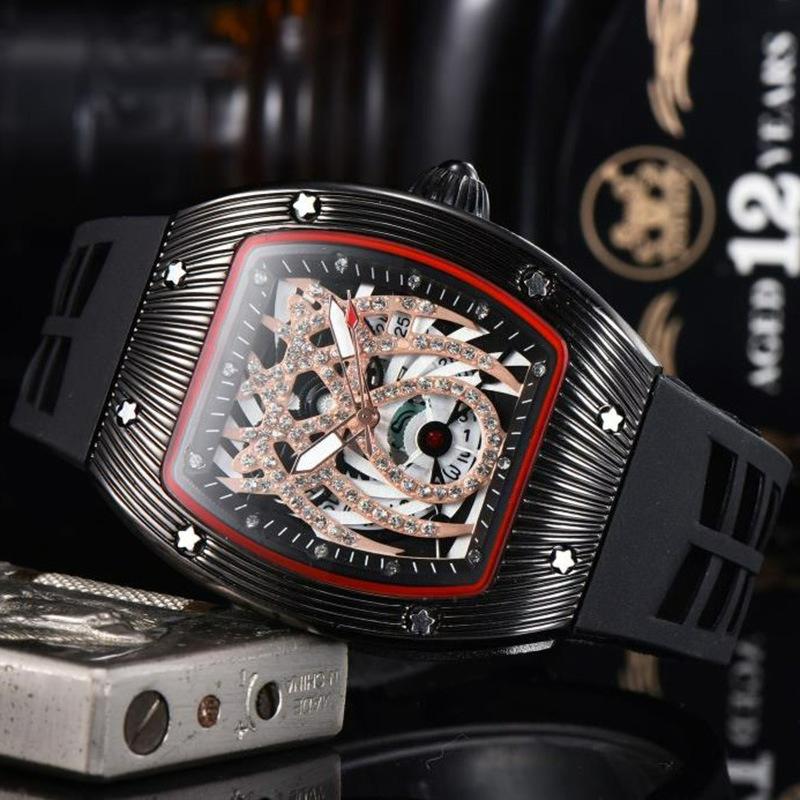 Business fashion transparent alloy watch case European and American pointer quartz watch