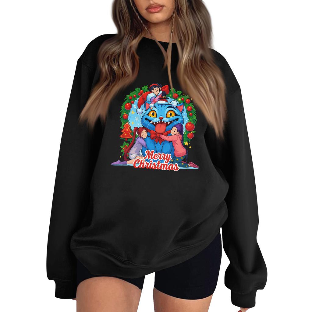 Women's Fashion Long-Sleeve Pullover Sweatshirt With Fun Movie-Themed Print