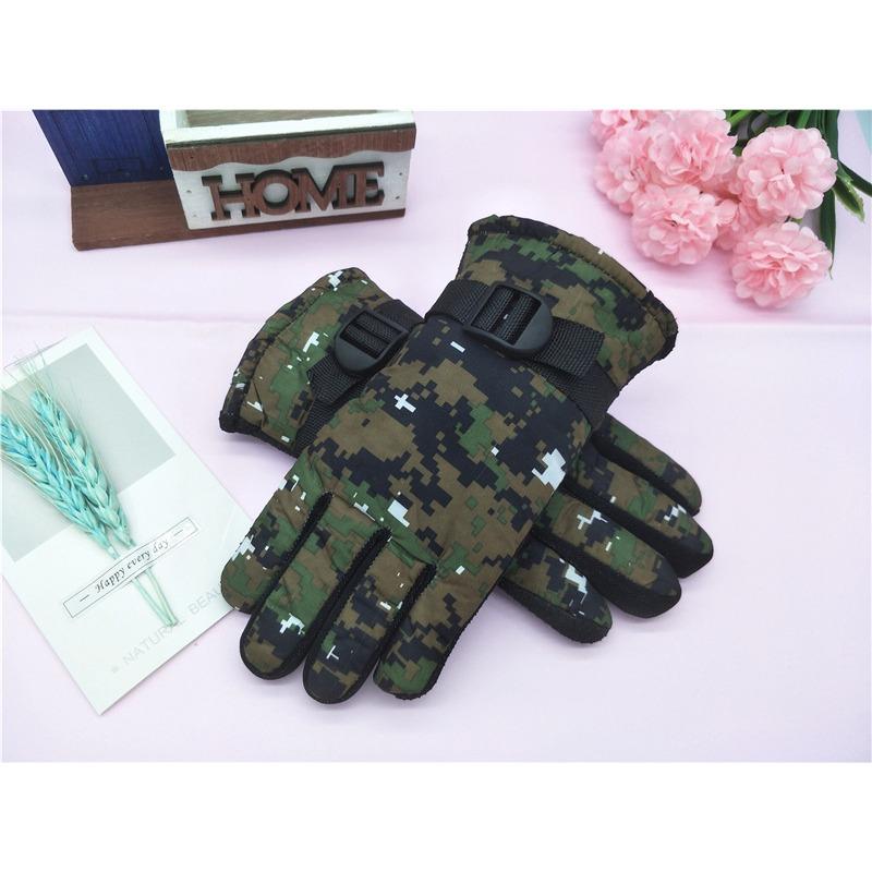 1 Paar Kinder Winterhandschuhe für Jungen Mädchen 8-12 Jahre alt Fleece gefüttert Warm Dick Camouflage Ski Radfahren Design Fäustlinge Zubehör