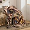A powerful giant figure looms over a group of diverse, dynamic characters. for all seasons blanket lunch break throw gift