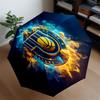 basketball Pacers Neon Art Umbrella 8-Frame for Travel, Camping, Casual Lightweight Portable Umbrella, Essential for Every Family Holidays Gift