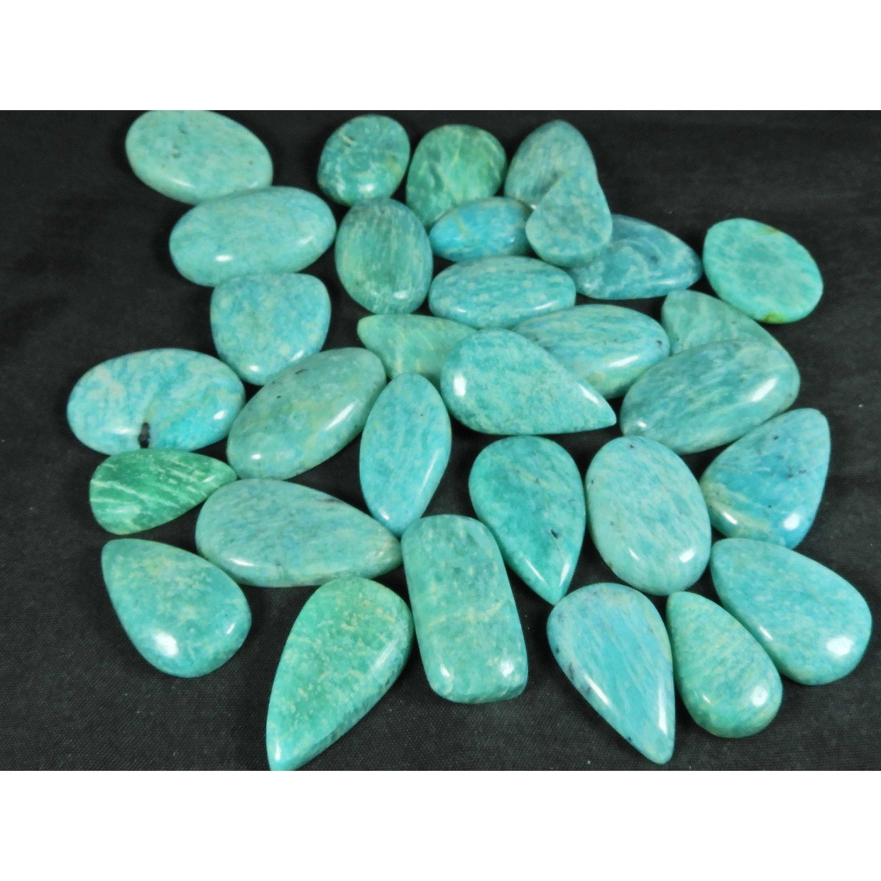 

19-27MM Natural Amazonite Oval Shape Cabochon Loose Gemstone 435Pcs Lot SY-406