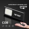 TIP065 Mini COB Rechargeable Work Light 4 Mode Dimmable LED Flashlight with Clip for Running Hiking Camping Outdoor Pocket Torch