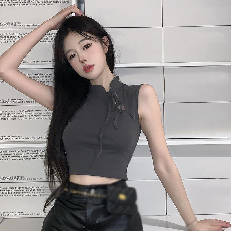 

Женская майка с диагональным воротником, тонкая майка One Size