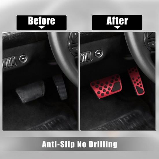 1 Set Anti Slip Aluminum Alloy Foot Pedal Pads for Dodge Challenger Charger