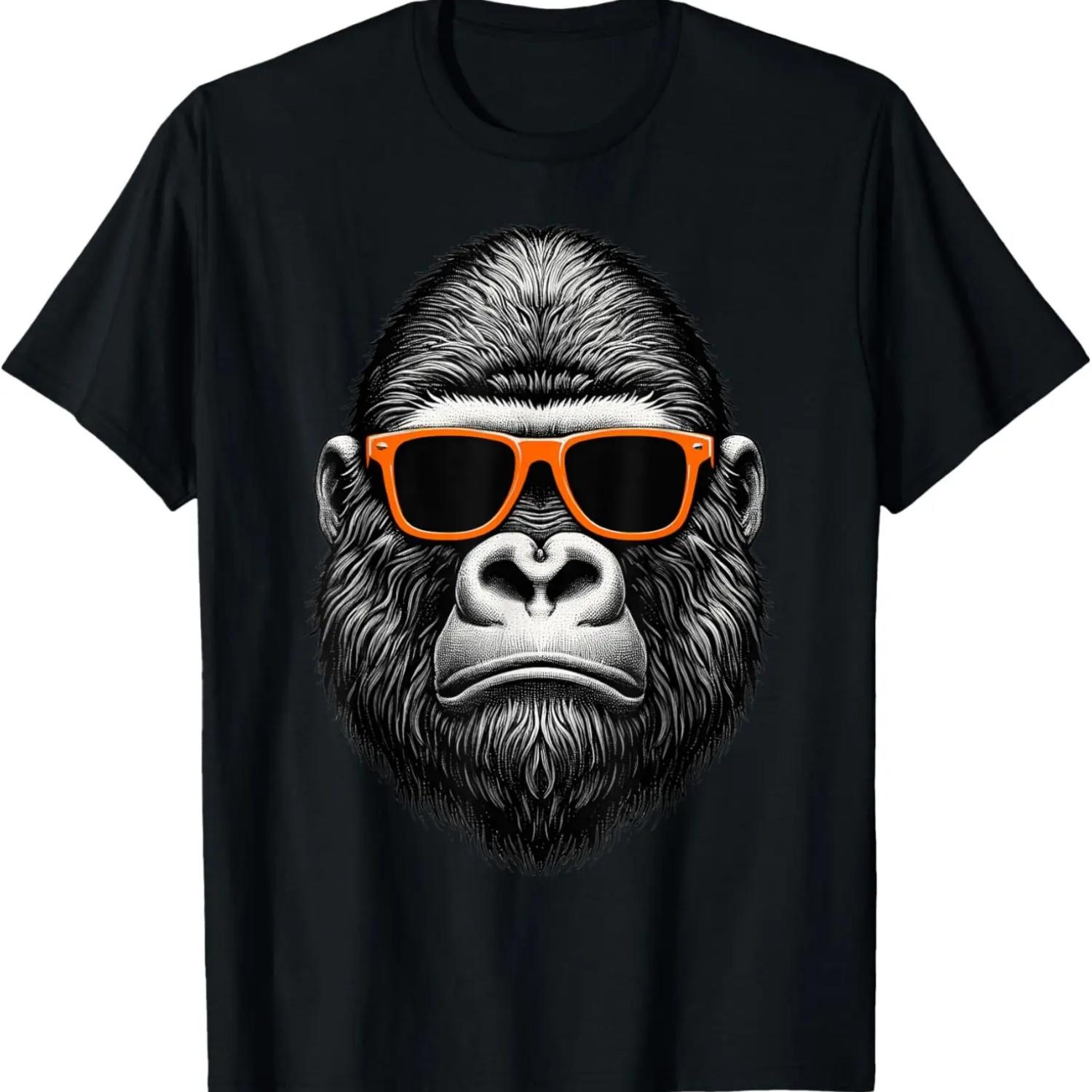 

Крутая футболка с графическим рисунком гориллы в солнцезащитных очках XXXXXL чёрный