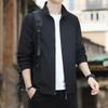 Spring and Autumn Coat Men's 2025 New Autumn and Winter Velvet Solid Color Stand-up Collar Loose Trench Coat Casual Jacket Top