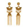 Fan-shaped Wind Chime Tassel Earrings Palace Style Light Luxury High-end Earrings for Women