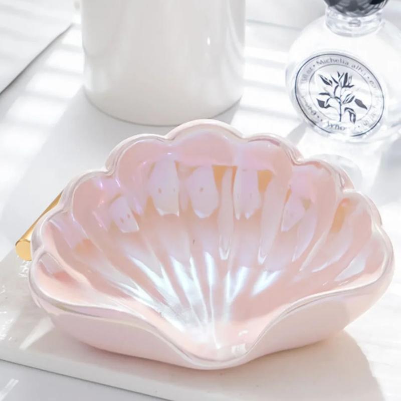 Ceramic Household Soap Box Shell Drain Soap Box No Punching Required