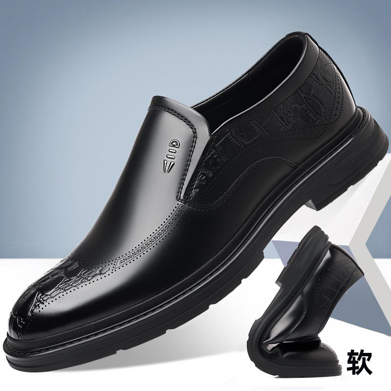 

New Block first-layer cowhide men s leather shoes business dress casual suit men s real leather shoes men s British wedding shoes 44
