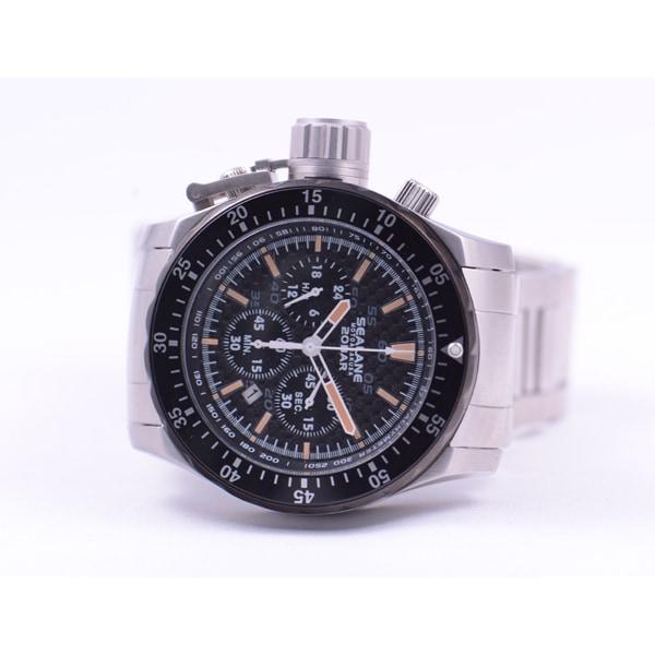 SEALANE Men's SE55-MBO (SE55 Series Quartz Men's Sun Flame) Round Watch Silver Stainless