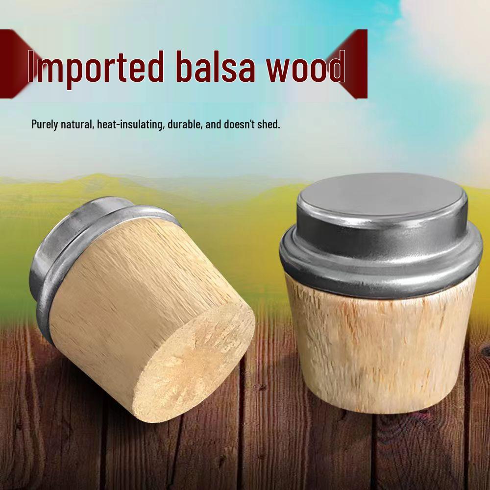 Set of 4 Wooden Thermos Stoppers for Hot Water & Tea Bottles - Newcomer Exclusive with Free Shipping