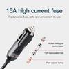 12V Automotive Electrical Clip-on Cable Car Battery to Car Power Adapter Plug Socket Cord with 15A Fuse