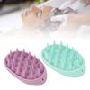3pcs Oval Shape Hair Brush Silicone Elastic Wide Teeth Shampoo Brush for Hair Washing Cleaning