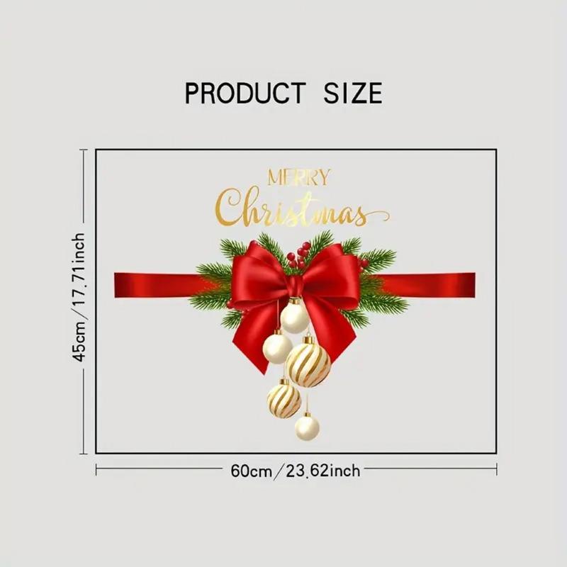 Christmas Wallpaper Glass Stickers New Year Window Decoration Painting Ball Stickers Christmas Atmosphere Bow Wall Stickers