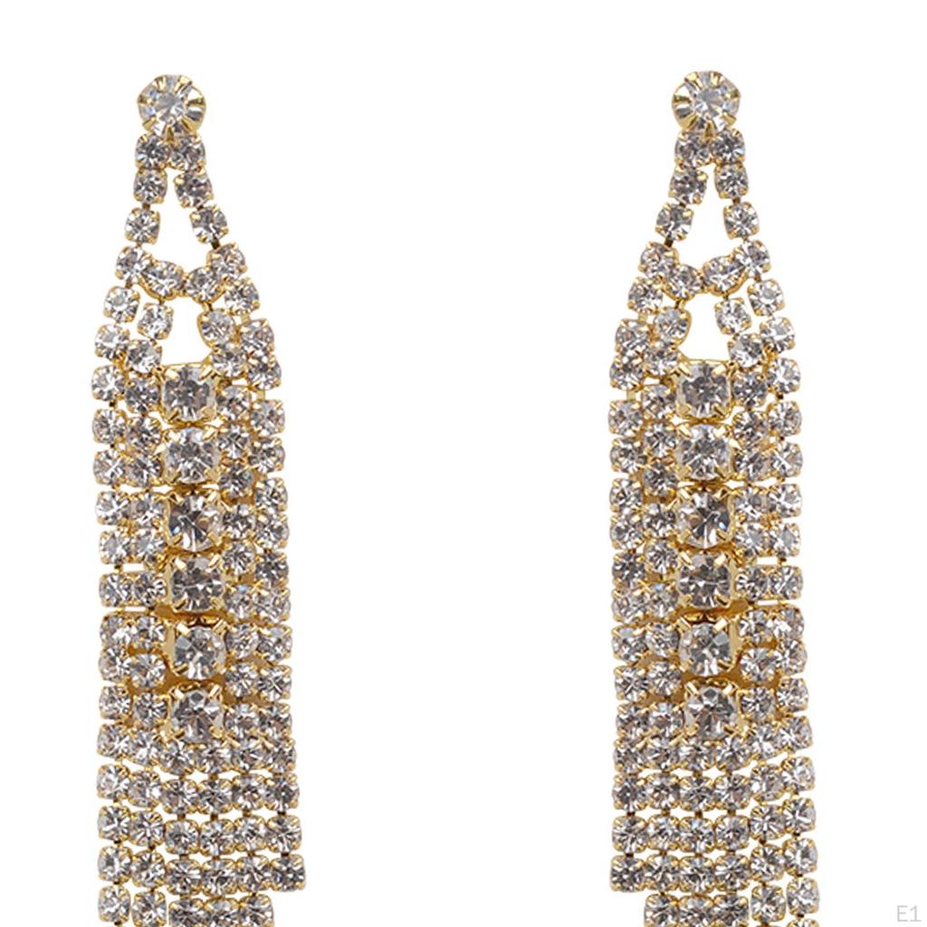 Drop Earrings Dangle Chic Sparkly Women Lady Stylish Elegant Jewelry Stud Long