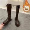 Long boots women's autumn and winter new versatile high boots rear zipper thin boots but knee mid boots
