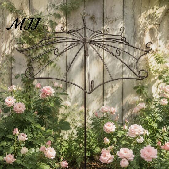 Elegant Trellis for Planters Vintage Umbrella Garden Trellis, Metal Climbing Plant Support, Shape Decorative Stand Terrace Vines Roses Clematis,