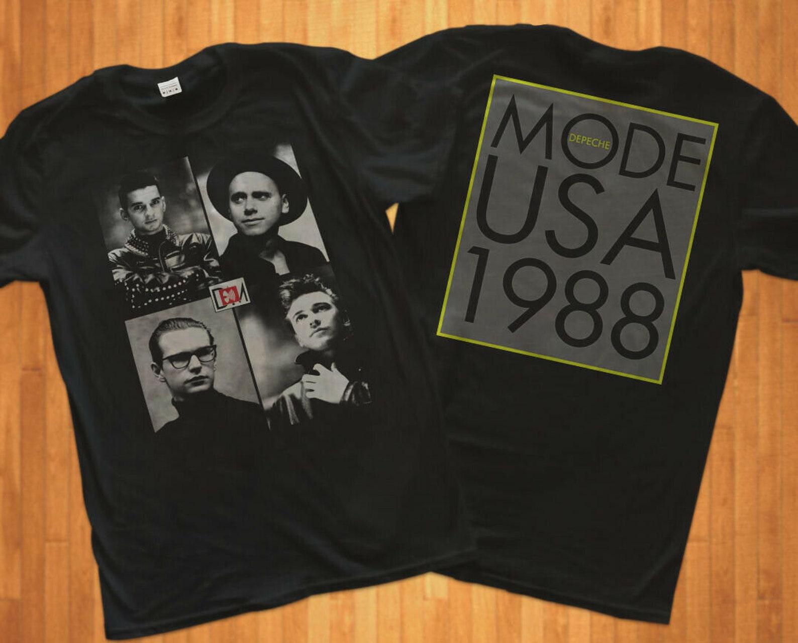 Best Shirt Depeche Mode USA Tour 1988 Concert Tshirt Size Usa S to 2XL Heavy Cotton Limited Edition 2 side S