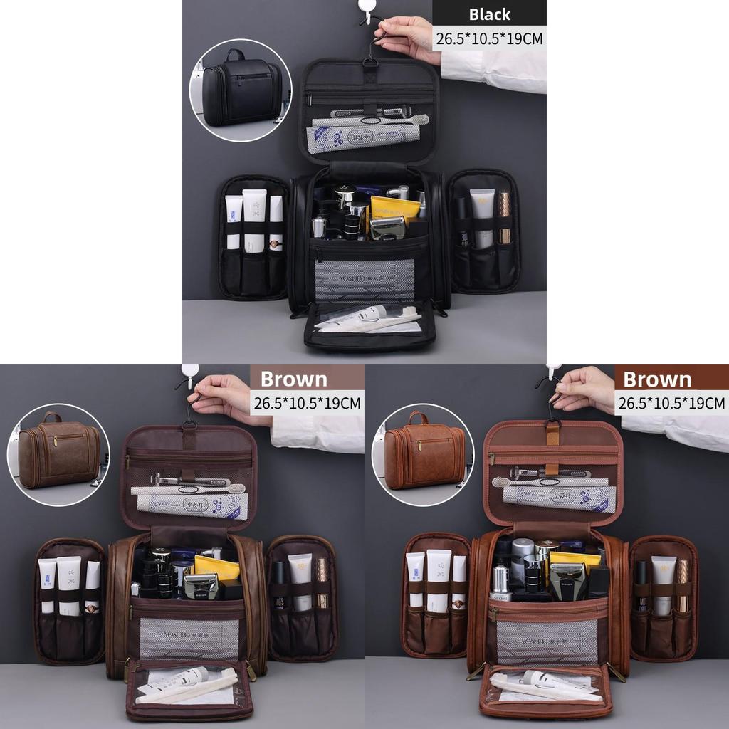 Mens Business Toiletry Bag With Waterproof Pu Material For Travel And Daily Use