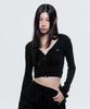Dauspice (Duc) V-Neck Crop Cardigan Black