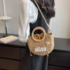 Yogodlns Women New Straw Handbags Woman Handmade Woven Basket Rattan Handbag For Femme Simple All-Match Handbag