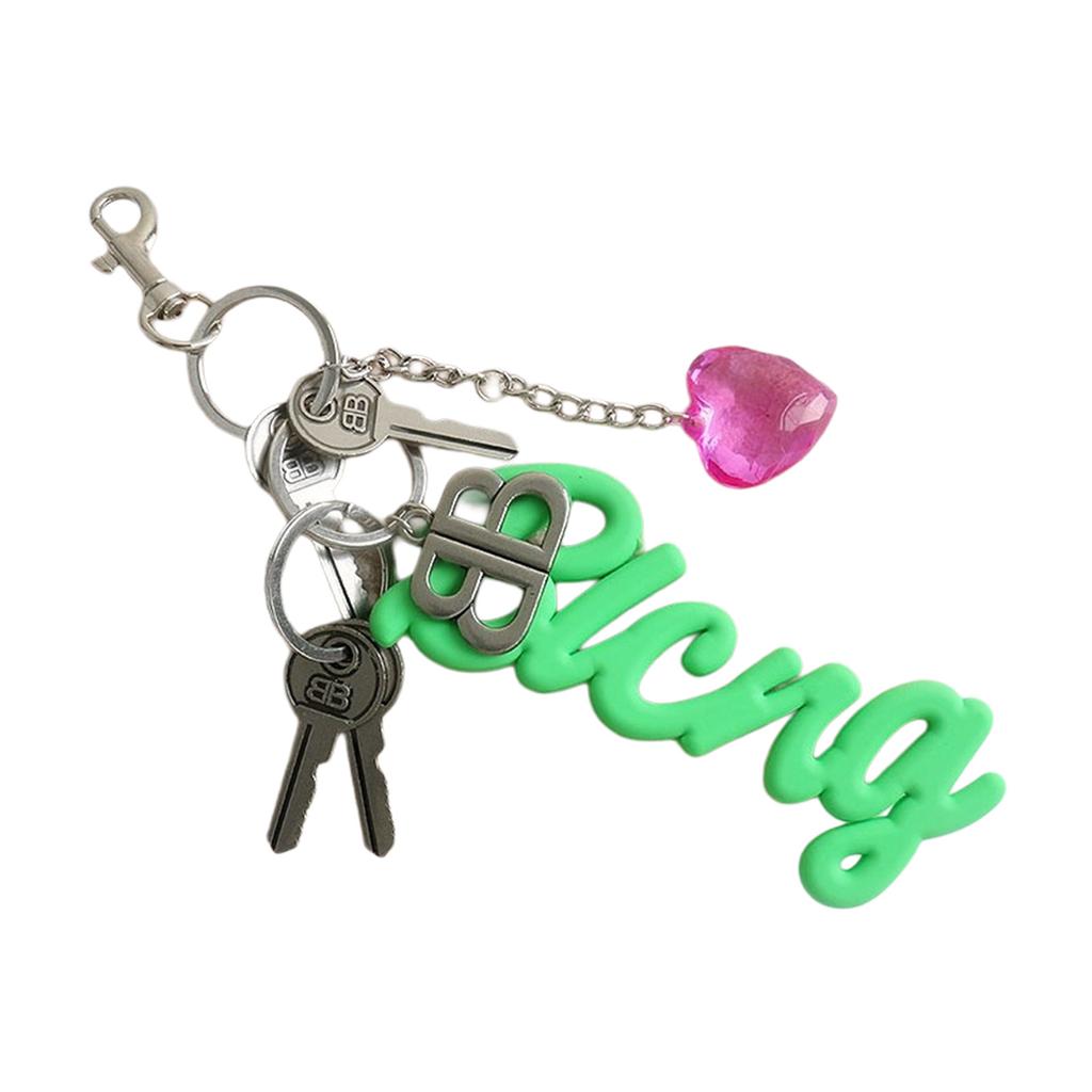 Silicone Alphabet Bag Charm Keychain Heart Pendant Letter Bag Decorative Pendant Suitable for Romance Present Exchange