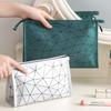 Women Simple and Portable Cosmetic Storage Bag Handbag Style Travel Storage Bag PU Fashion Toiletry Small Bags Wash Makeup Bags