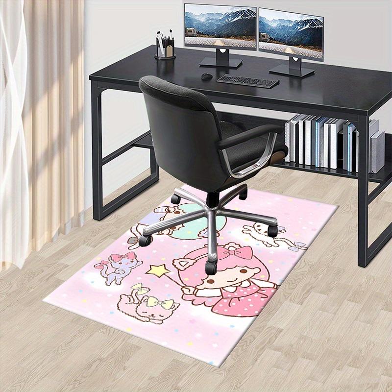 Office Rug Little Twin Stars, Sanrio Characters Anti-Slip Rug, Machine Washable for Living Room, Bedroom, Office, Multiple Sizes, Bedroom Mat, Decorat