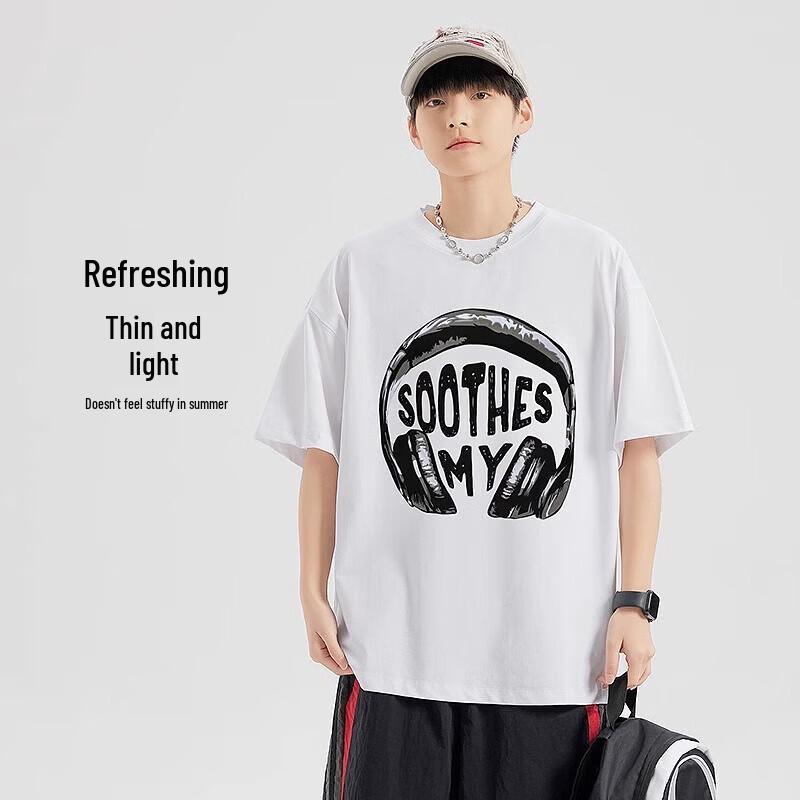 Rock-Paper-Scissors Boys Letter Print Summer T-Shirt 160