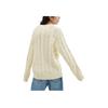 Coach Solid Color Logo Embroidered Cable Knit V-Neck Sweater Unisex Sweater Ivory CP972-VT5