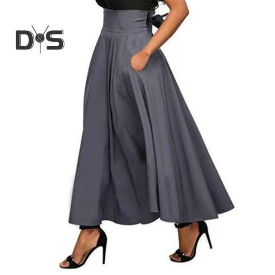 

Юбка макси облегающая юбка с высокой талией однотонная юбка с широким подолом длинная юбка для работы, отдыха, повседневной носки XL темно-серого