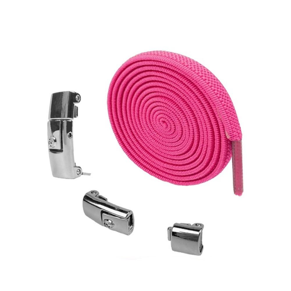 

Metal Shoelaces Buckle Press Shoe Buckle Convenient Free Shoelace Buckle Work Shoes Hot Pink