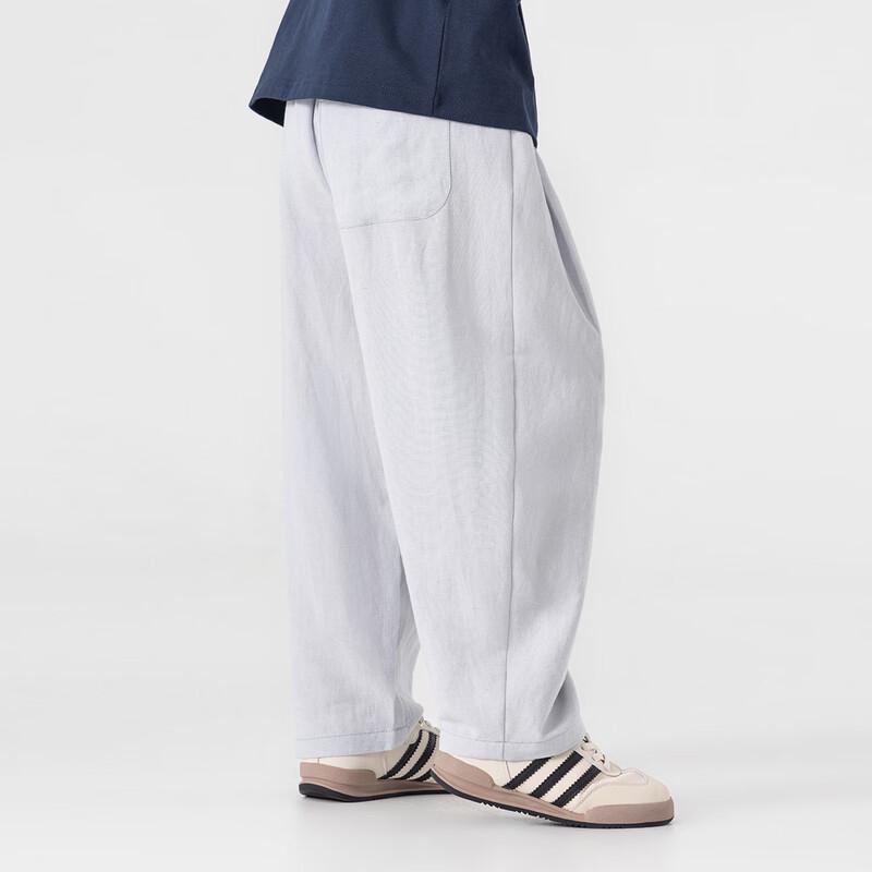 Lehké letní kalhoty pro chlapce z Tencelu a lnu, široké nohavice, zakřivený střih